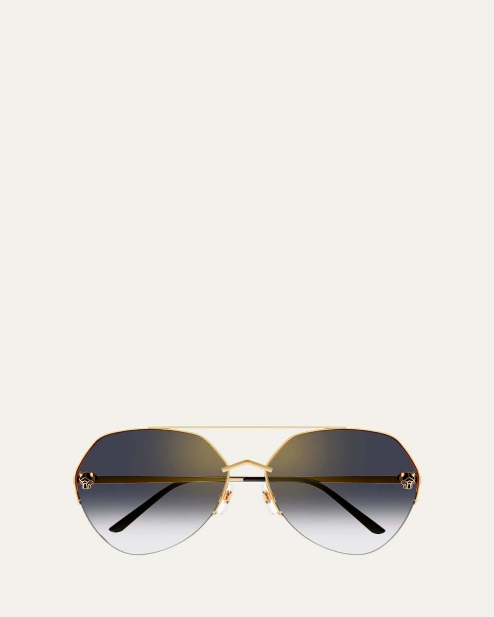 Panther Rounded Geometric Metal Sunglasses
